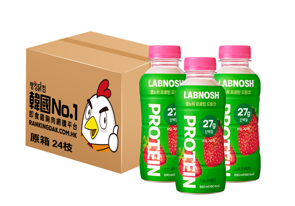 （原箱優惠）LABNOSH 低脂蛋白奶昔 (士多啤梨) - 24樽 - RankingDak hong kong